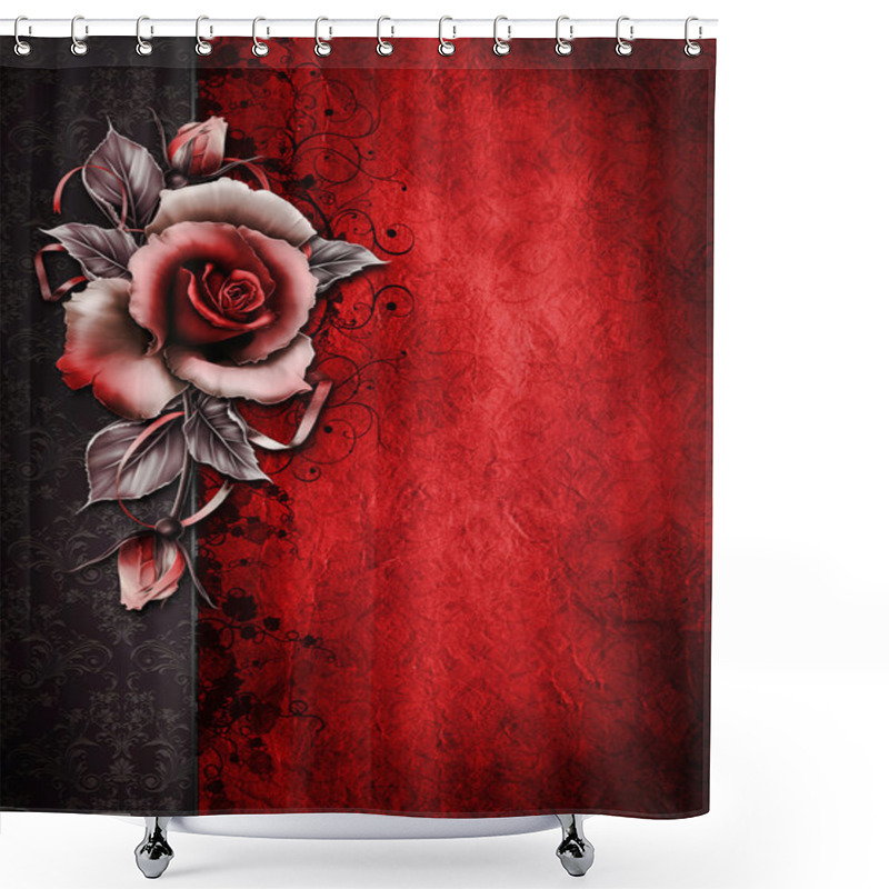 Personality  Dark Valentine Background With A Rose Shower Curtains