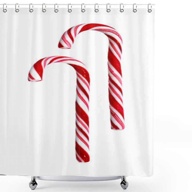 Personality  Candy Cane - With Clipping Path Shower Curtains