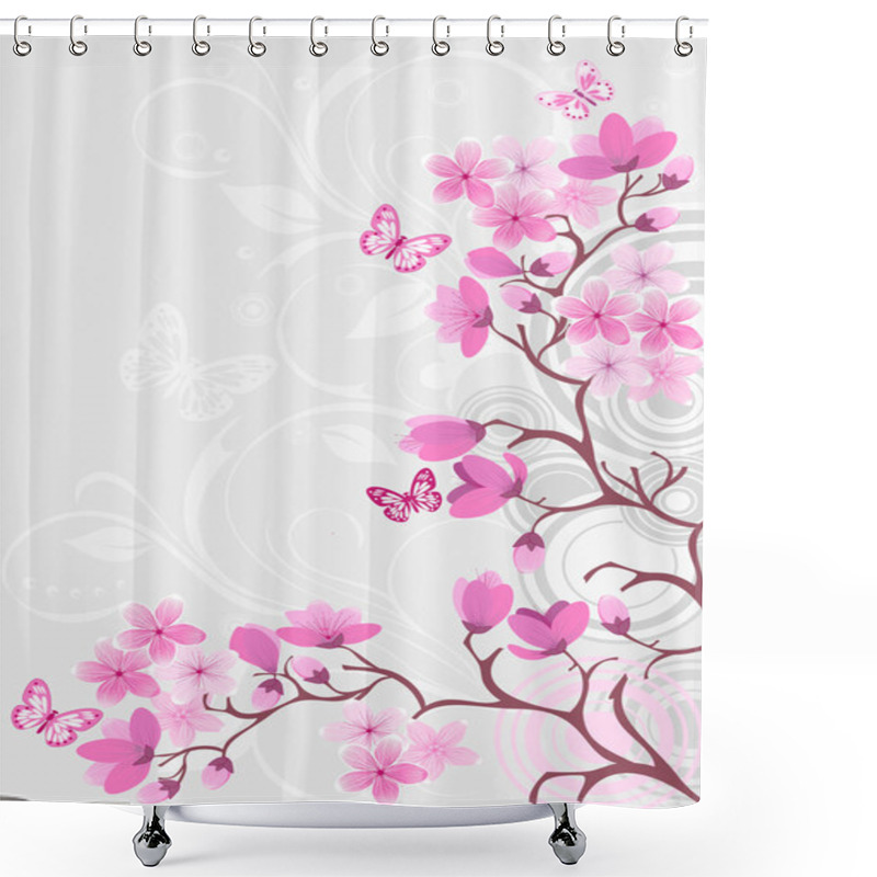 Personality  Cherry Blossom Background Shower Curtains