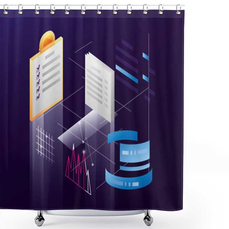 Personality  Data Center Network Icons Shower Curtains