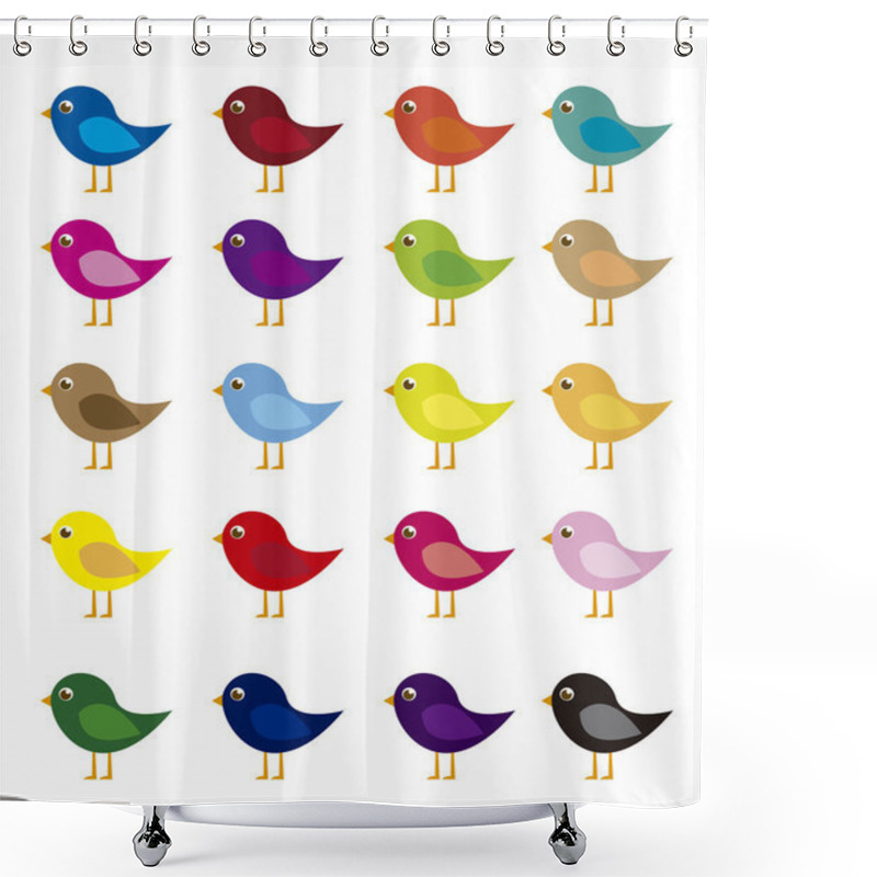 Personality  Birds Cartoon Shower Curtains