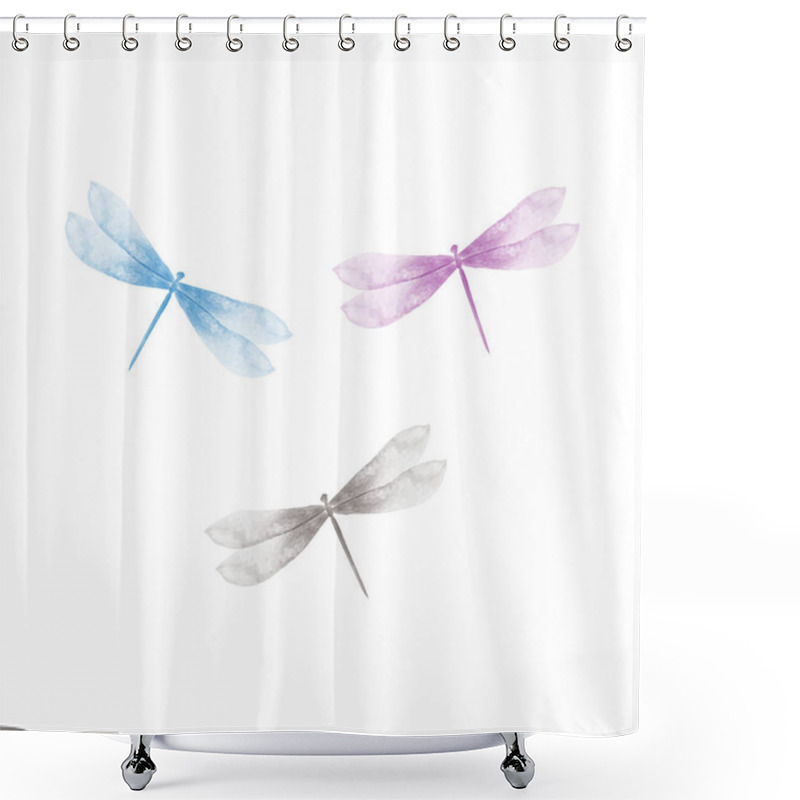 Personality  Dragonfly Vector Illustration Shower Curtains