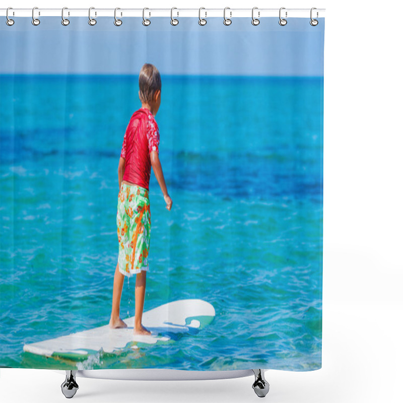 Personality  Young Surfer Boy Shower Curtains