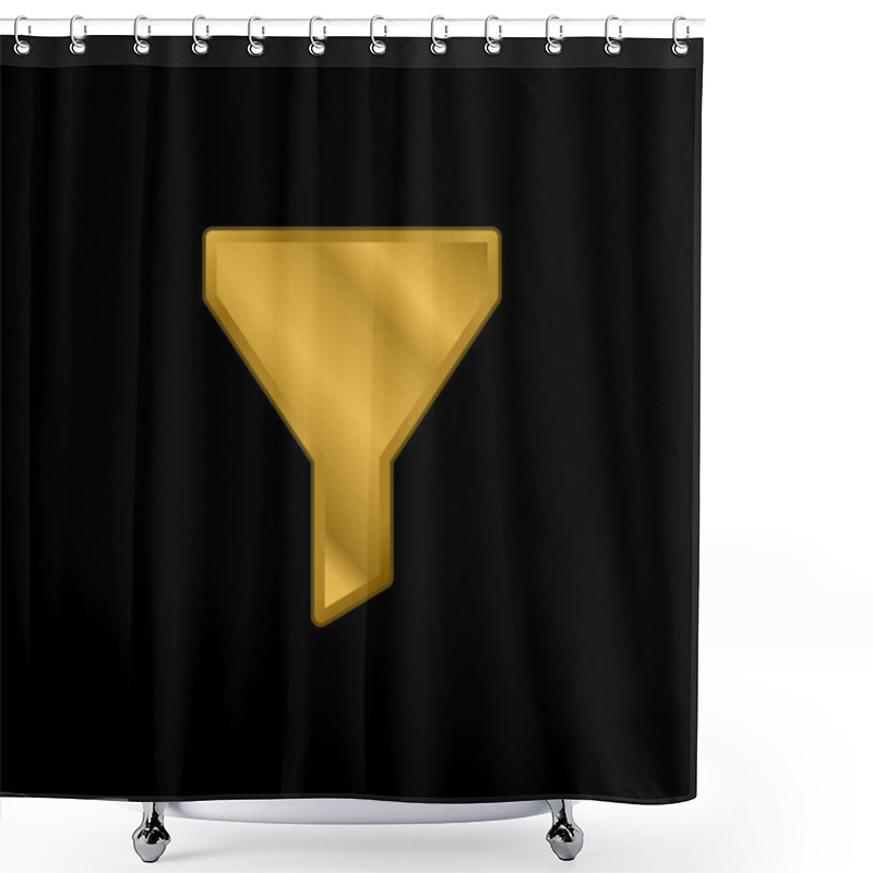 Personality  Big Funnel Gold Plated Metalic Icon Or Logo Vector Shower Curtains