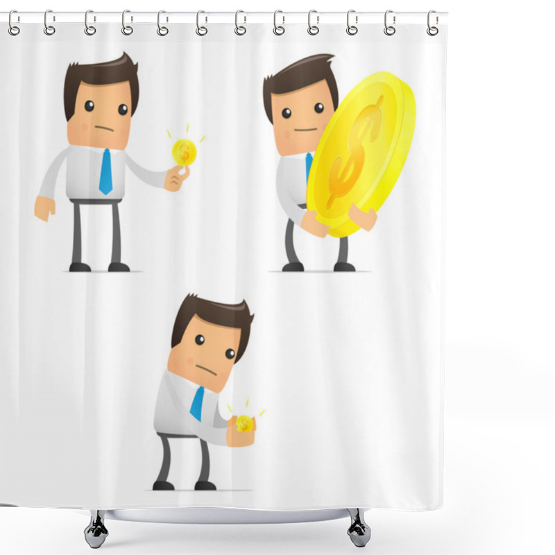 Personality  Set Of Funny Cartoon Manager Shower Curtains