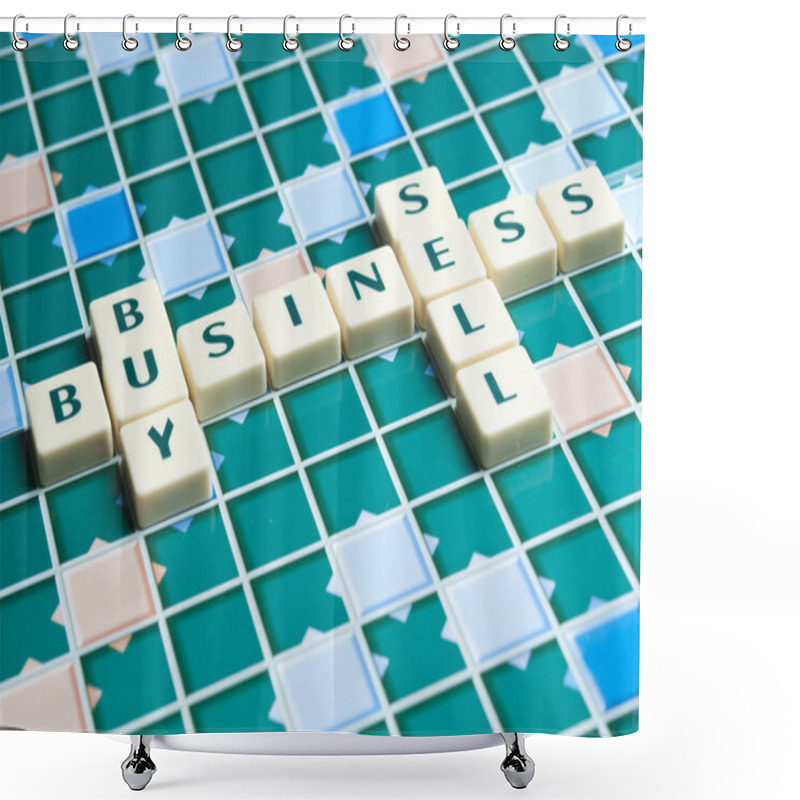 Personality  Business Word Made By Letter Pieces Shower Curtains