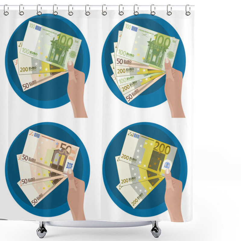 Personality  Hand Showing Money Shower Curtains