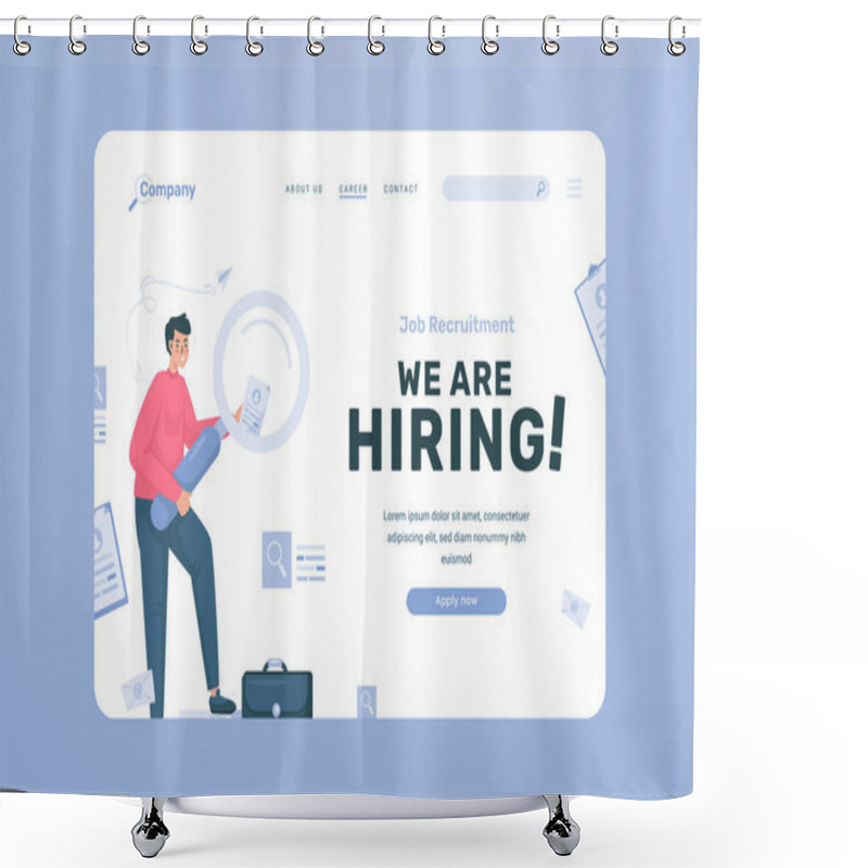 Personality  Job Seeker Recruitment Hiring Illustration On Landing Page Design Shower Curtains