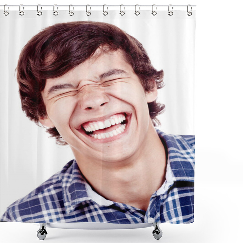 Personality  Laughing Face Closeup Shower Curtains