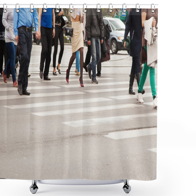 Personality  Legs Of Pedestrians On A Pedestrian Crossing Shower Curtains