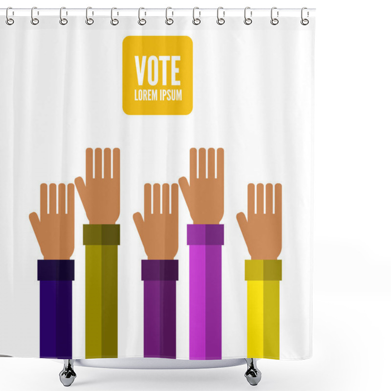 Personality  Hands Voting. Shower Curtains