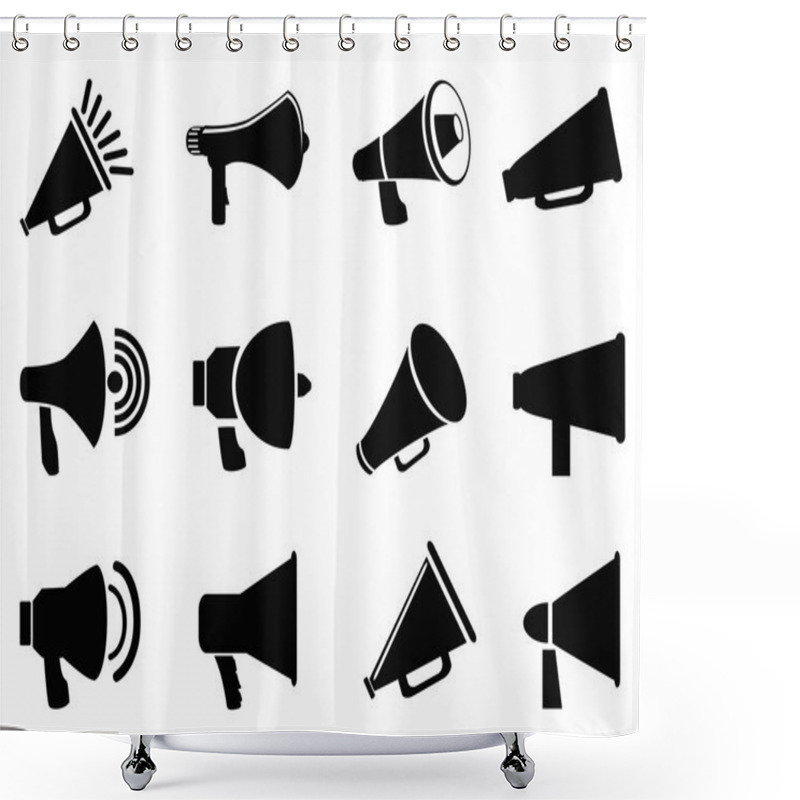 Personality  Megaphone Icons Shower Curtains