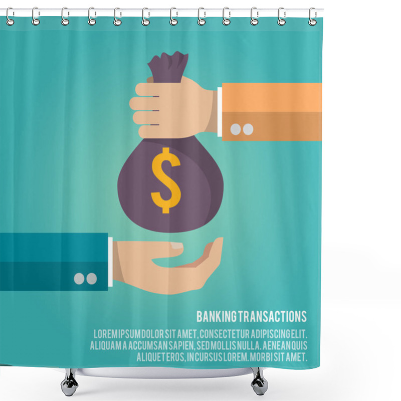 Personality  Money Bag Giving Poster Shower Curtains