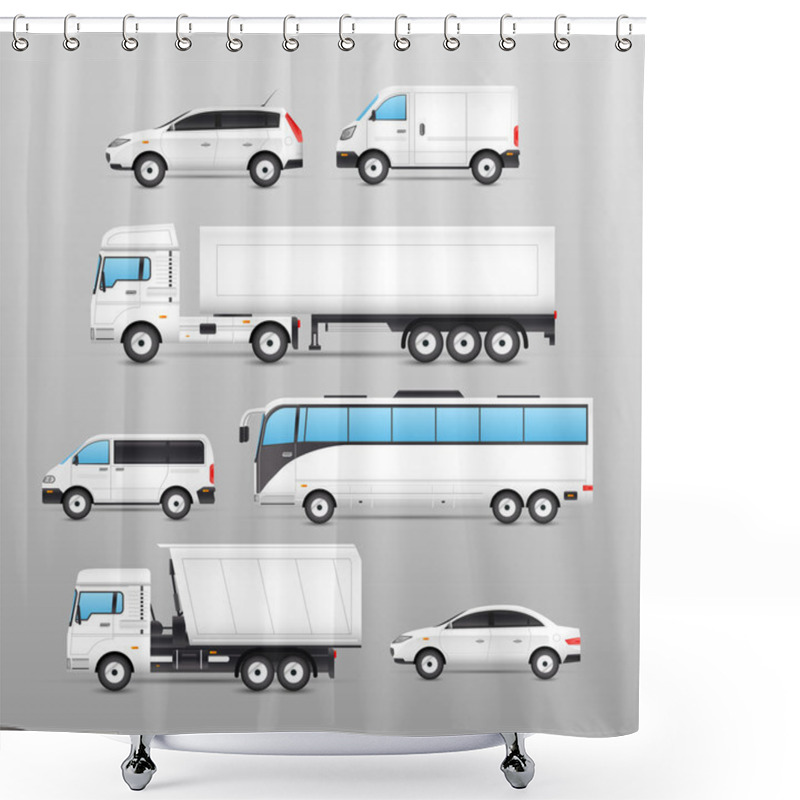 Personality  Realistic Transport Icons Set Shower Curtains