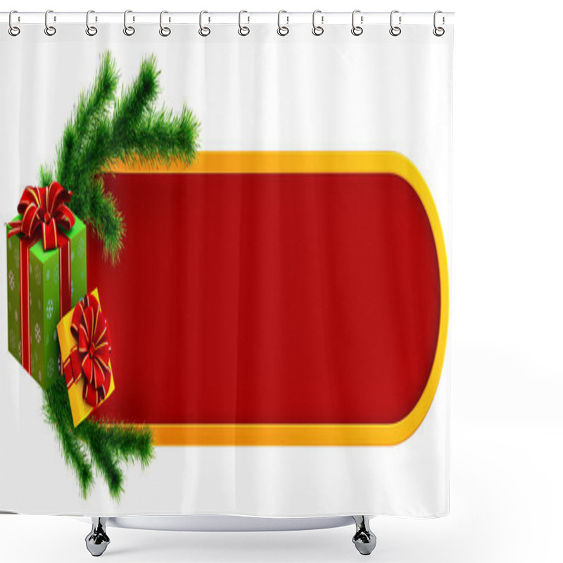 Personality  Christmas Frame With Two Gifts Shower Curtains