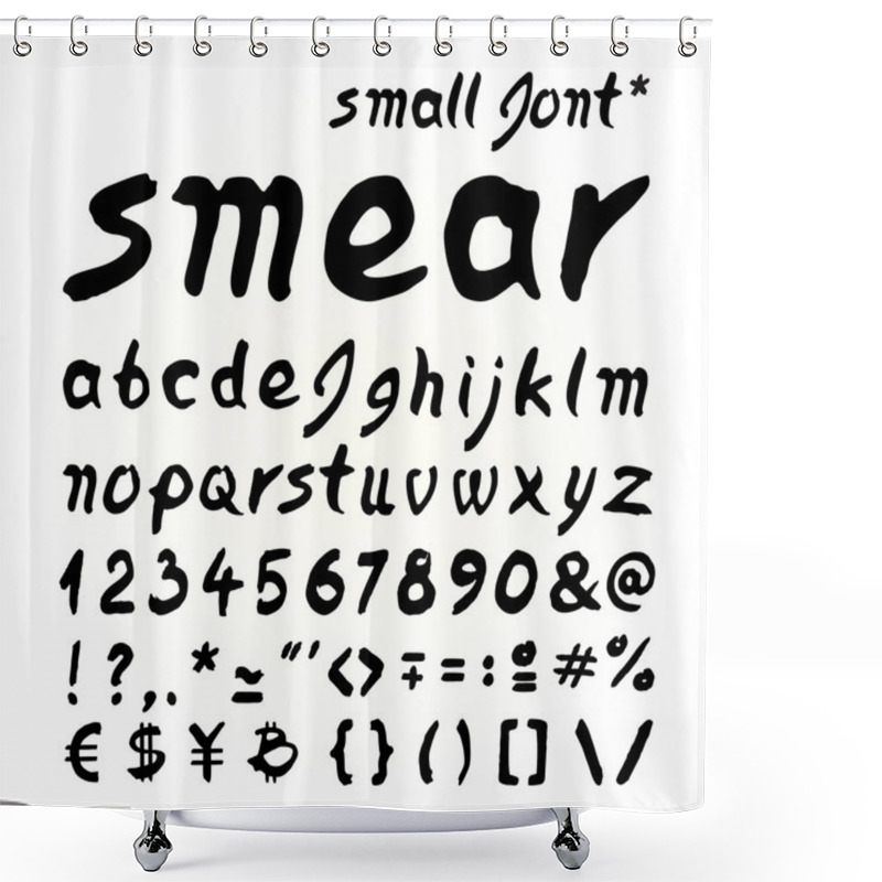 Personality  Small Letters Smear Hand Painted Font Shower Curtains