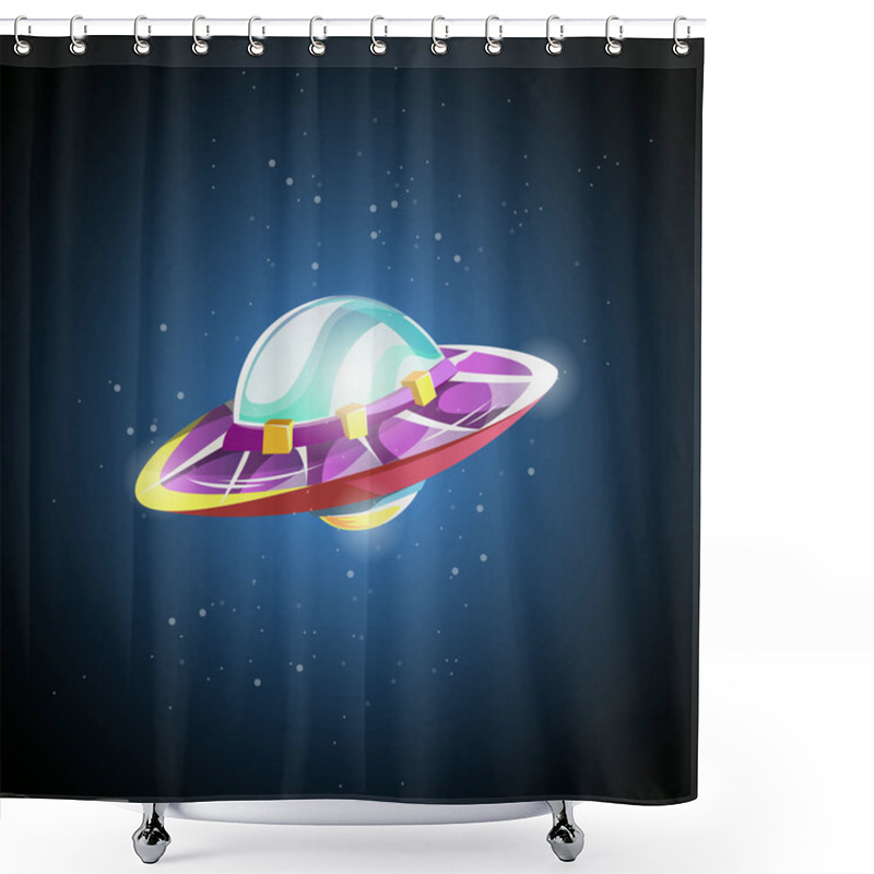 Personality  Ufo - Alien Spaceship. Shower Curtains