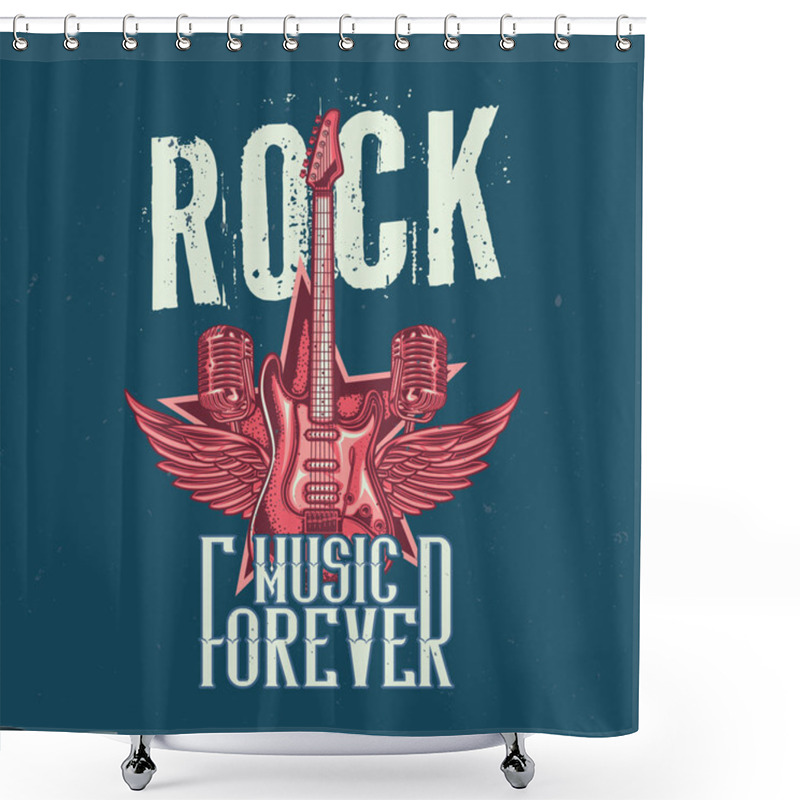 Personality  T-shirt Or Poster Design Shower Curtains