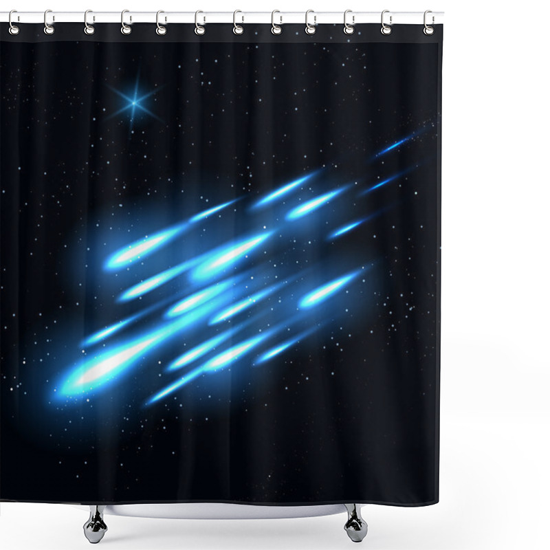 Personality  Starry Night Sky Falling Stars Background Shower Curtains