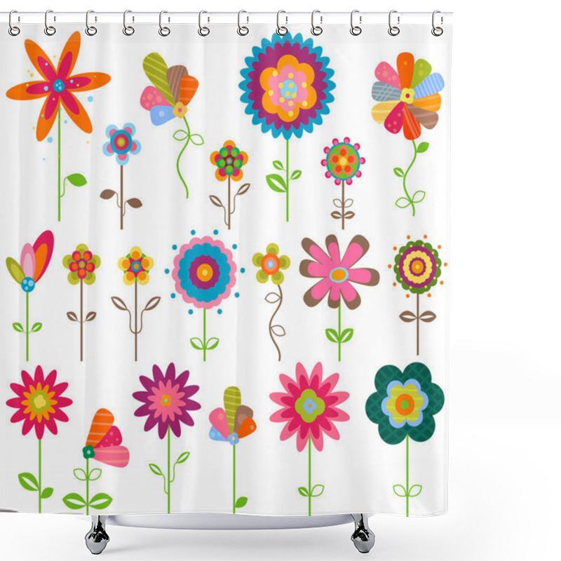 Personality  Retro Flowers Shower Curtains