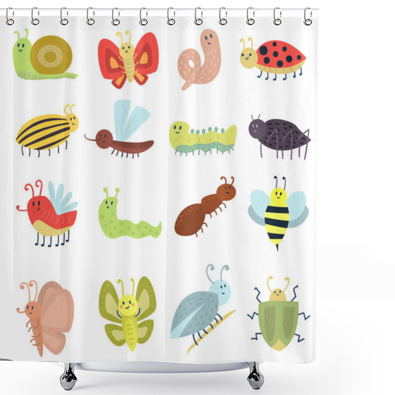 Personality  Cute Butterfly Vector Isolated On White Shower Curtains