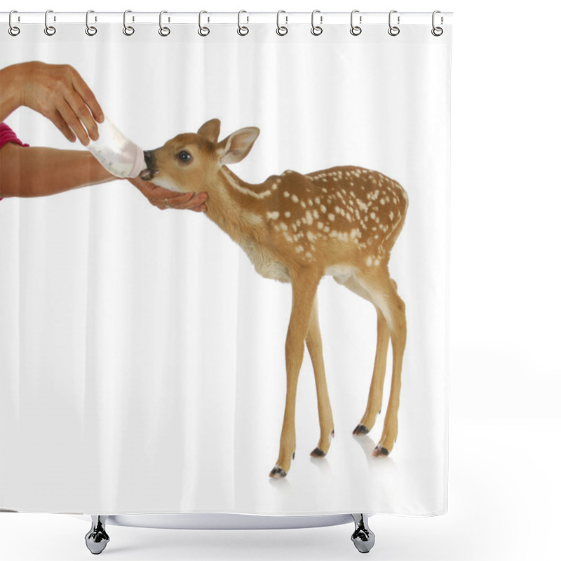 Personality  Hand Raising Fawn Shower Curtains