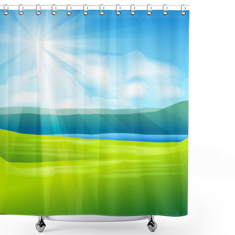 Personality  Abstract Summer Landscape Background Shower Curtains