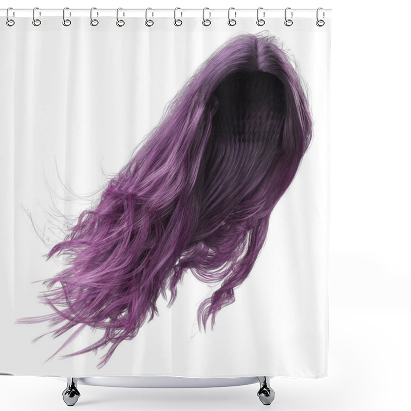 Personality  3d Render, 3d Illustration, Fantasy Long Wavy Hair On Isolated White Background Shower Curtains