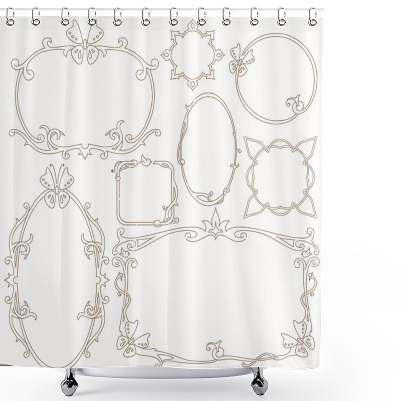 Personality  Floral Frames Collection Shower Curtains