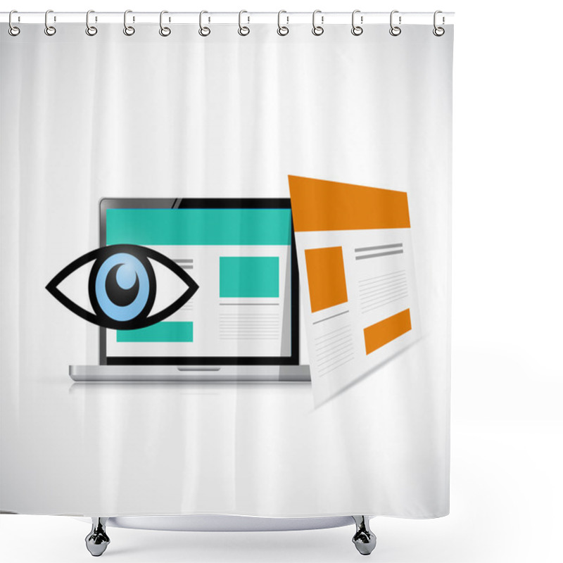 Personality  Internet Access Under Review Illustration Shower Curtains