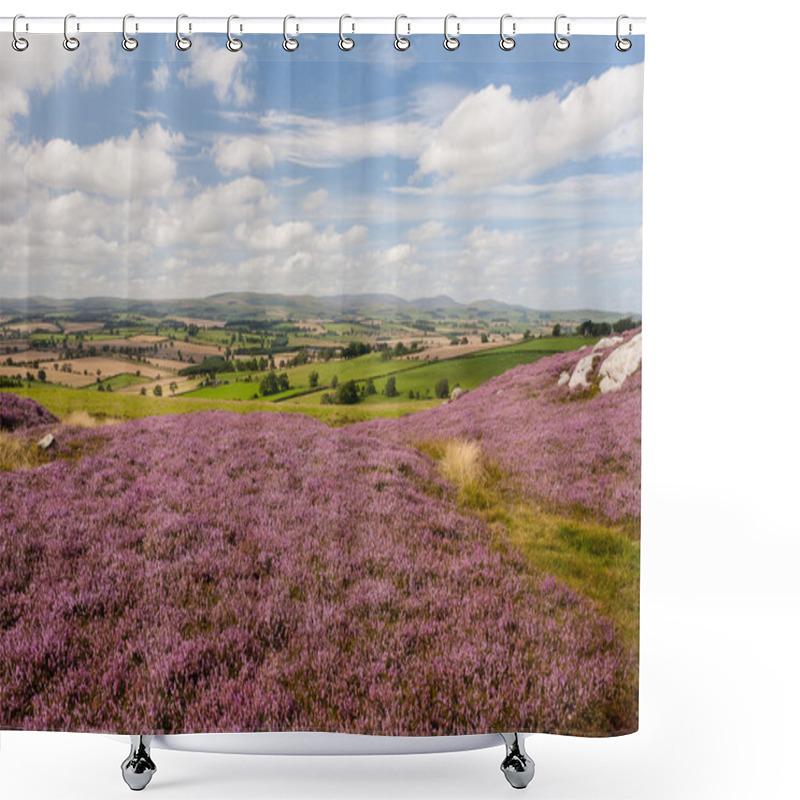 Personality  Moorland With Purple Heather Flowers Shower Curtains