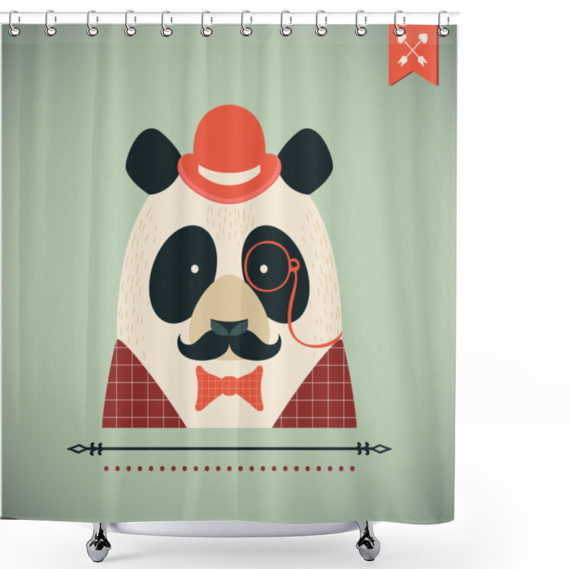 Personality  Panda Card. Shower Curtains