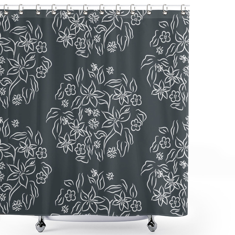 Personality  Seamless Vector Pattern Floral Print. Shower Curtains