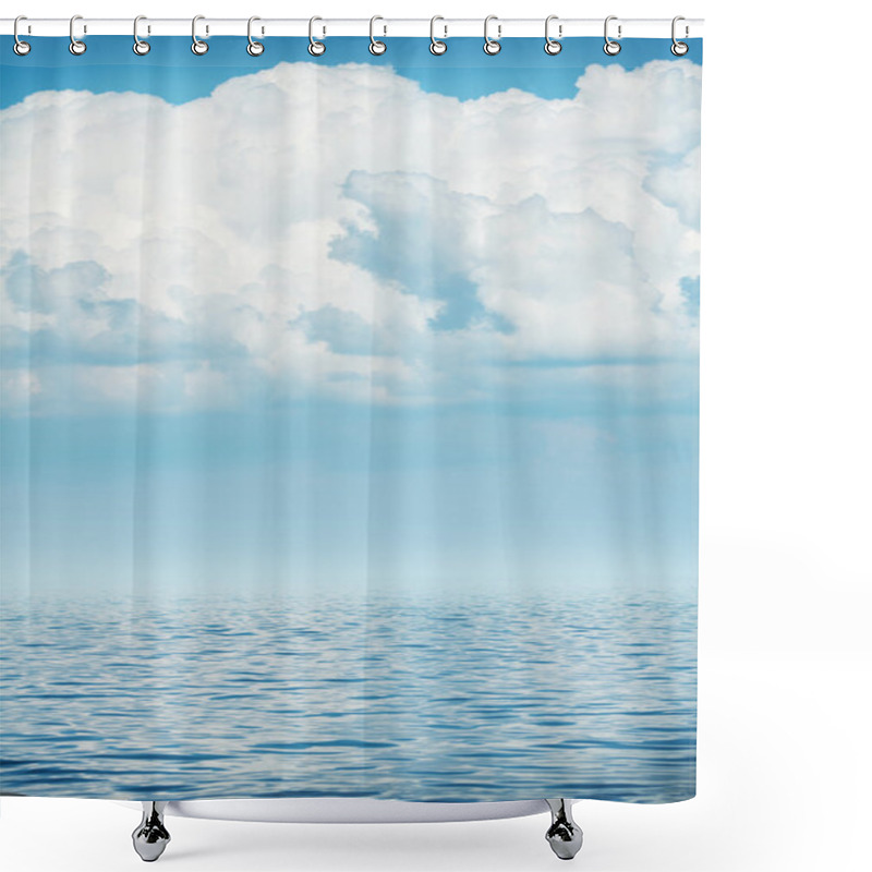 Personality  Sea Horizon With Cloudy Sky Shower Curtains