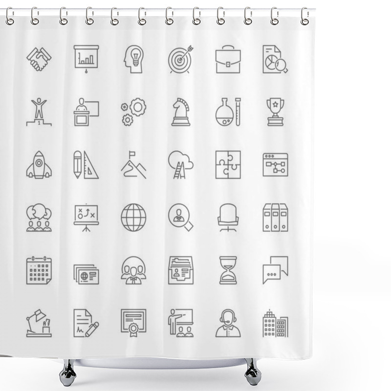 Personality  Line Icons. Business Shower Curtains