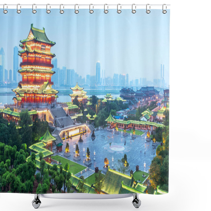 Personality  Nanchang Tengwang Pavilion At Night Shower Curtains