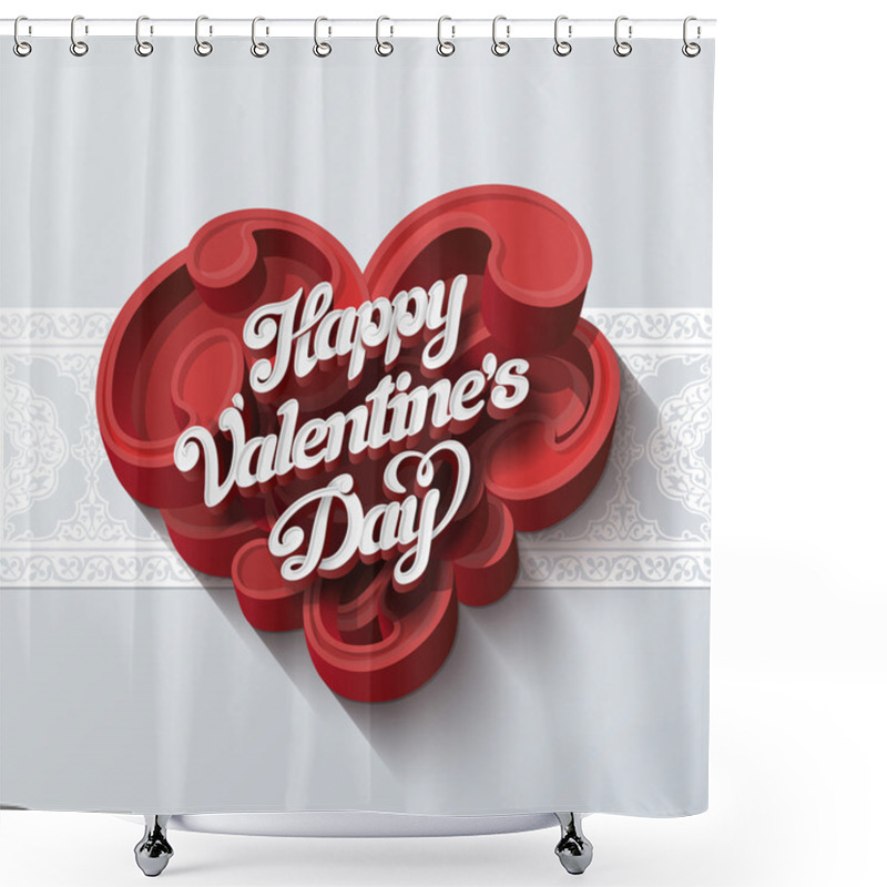 Personality  Valentines Day Greeting Card Vector Design Template Shower Curtains