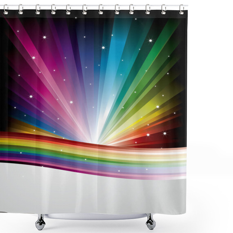 Personality  Abstract Rainbow Disco Background Shower Curtains