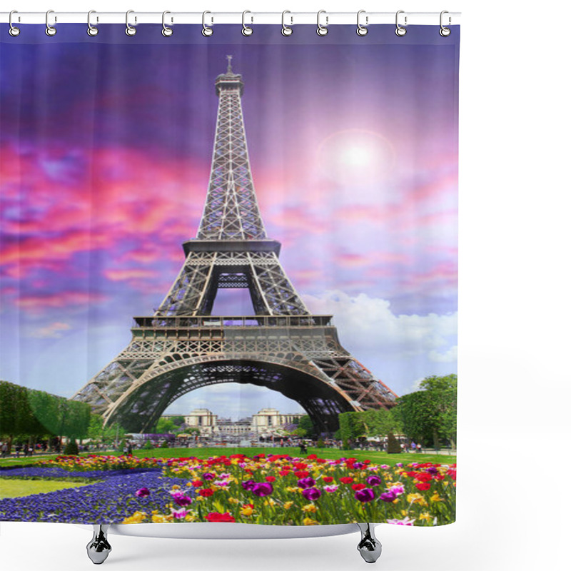 Personality  Paris, Tour Eiffel  On Sunset Shower Curtains