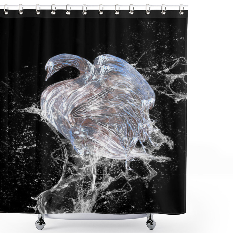 Personality  Abstract Swan From Water Shower Curtains