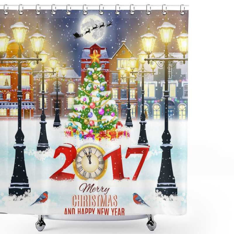 Personality  Christmas Winter City Street Shower Curtains