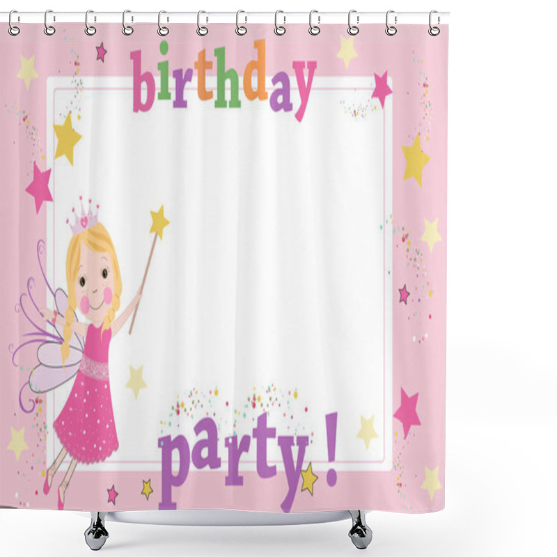 Personality  Birthday Party Photography Frame. Fairy Birthday Theme. Happy Birthday Greeting Card Shower Curtains