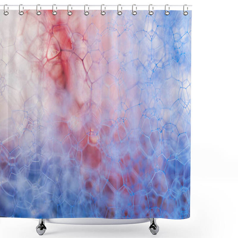 Personality  Geometric Cells Formed By Soap Bubbles And Water, For Background Or Texture Stock Photo Shower Curtains