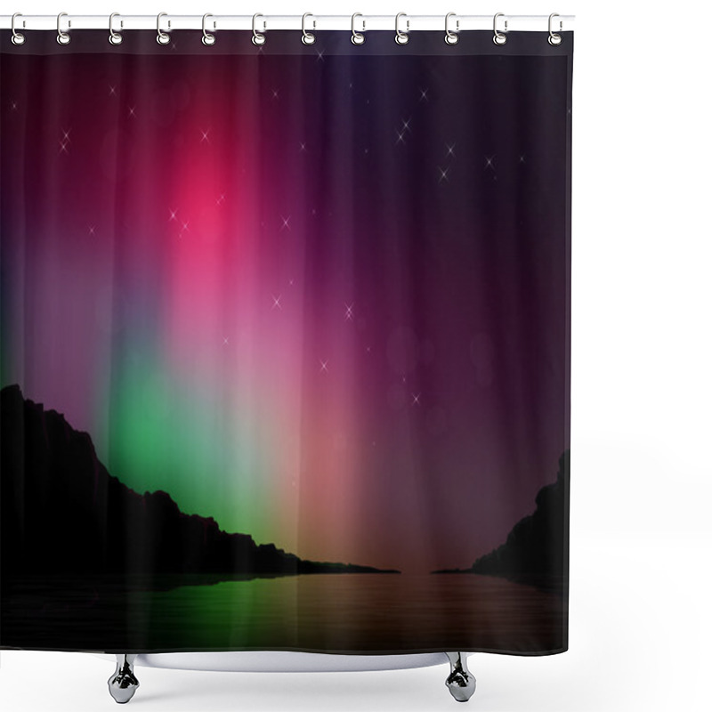 Personality  Vector Aurora Borealis Shower Curtains