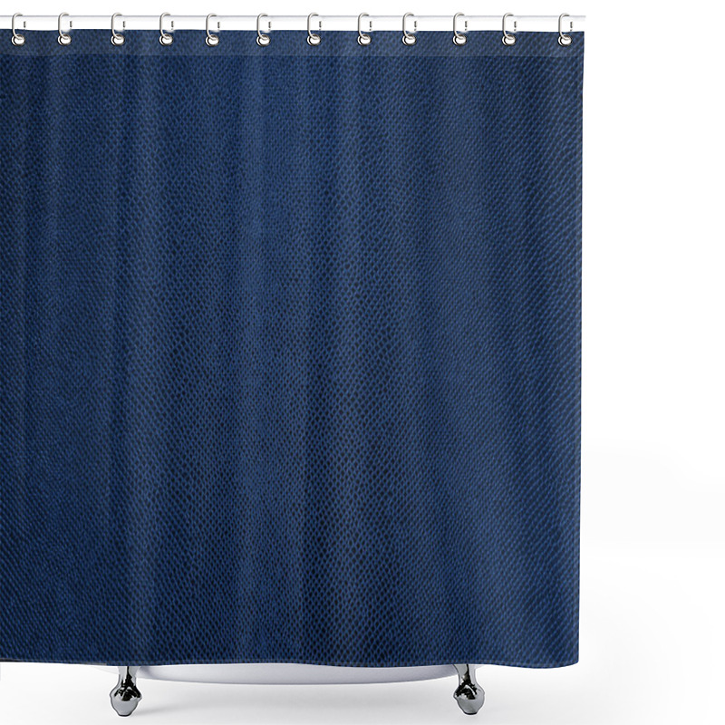 Personality  Blue Leather Texture As Background Shower Curtains