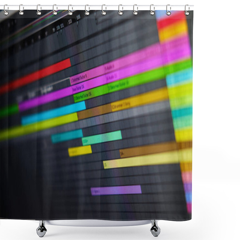 Personality  Close Up View Computer Monitor Digital Audio Workstationor DAW Music Production App Shower Curtains