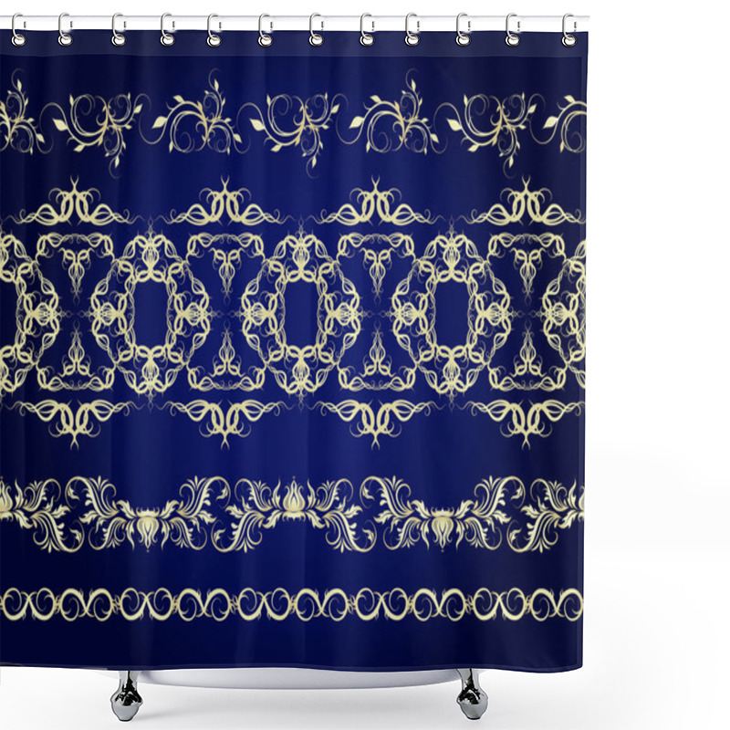 Personality  A Set Of Linear Seamless Patterns Shower Curtains