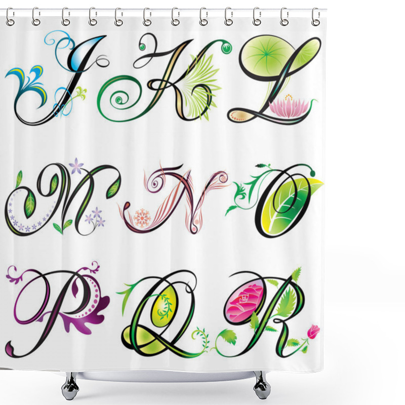 Personality  Alphabets Elements Shower Curtains