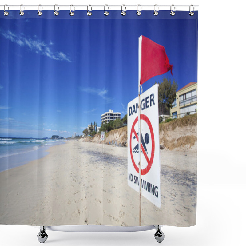 Personality  Danger No Swimming Shower Curtains