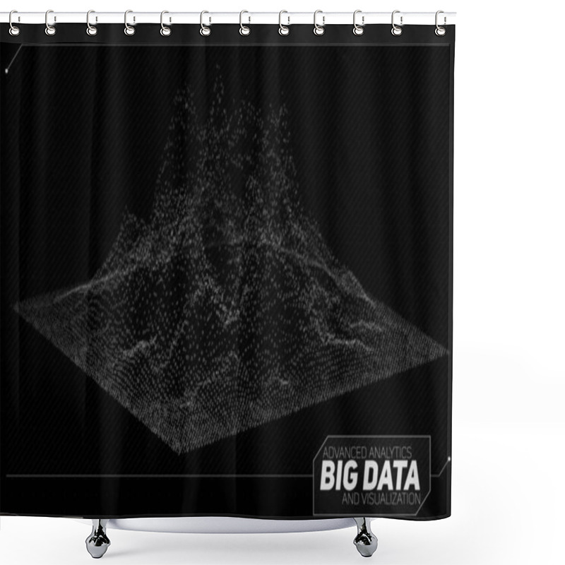 Personality  Vector Abstract 3D Big Data Visualization. Futuristic Infographics Aesthetic Design. Visual Information Complexity. Intricate Data Threads Graphic. Social Network Or Business Analytics Representation Shower Curtains